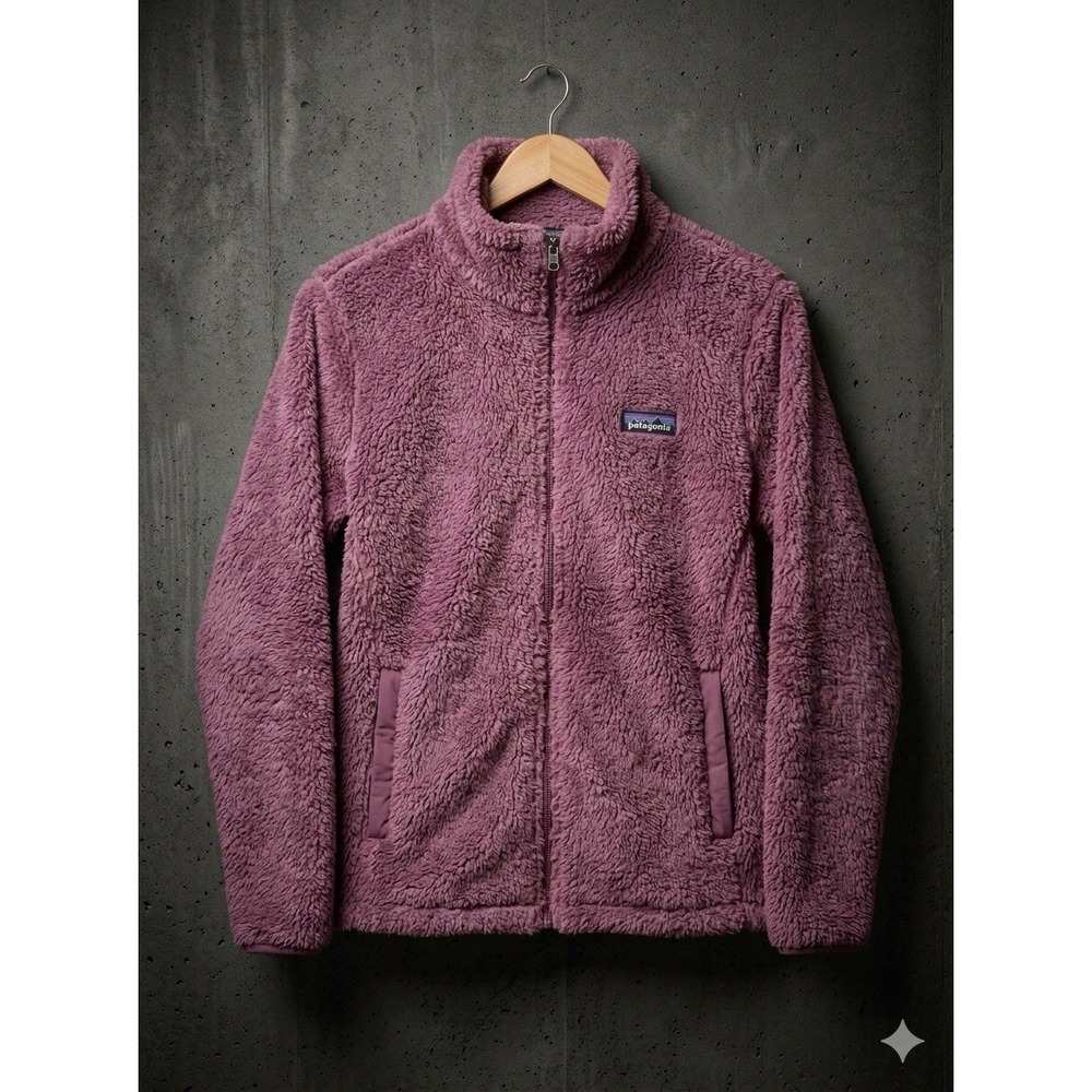 Patagonia Los Lobos Full Zip Jacket Womens Small Mauve High Pile Fleece 25595